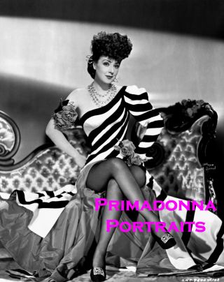 Gypsy Rose Lee 8x10 Lab Photo 1940s Sexy Stockings And Glamour Gown Portrait