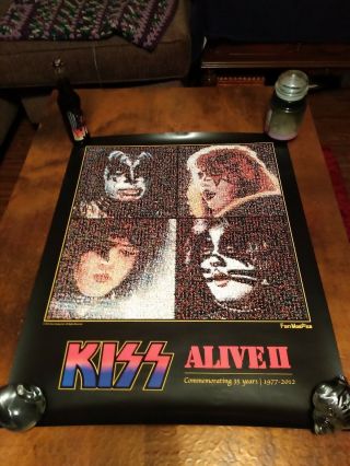 Kiss Alive Ii 1977 Lp Rare Fan Mosaic Poster Limited Out Of Print Not Aucoin
