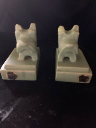 Vtg Tudor Pottery Hollywood Ware Scotty Dog Bookends Good W/tags
