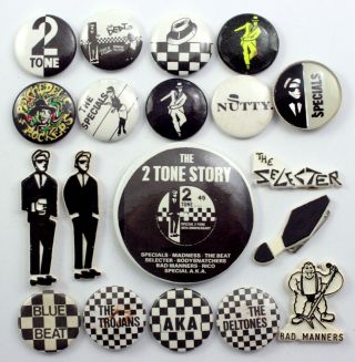 Ska And Two Tone Badges 19 X Vintage Pin Badges The Specials Rude Boy