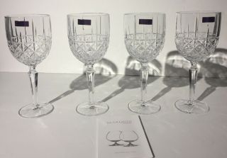 Marquis by Waterford Brady Wine Set of 4 Clear Chrystalline Wine Glasses 6
