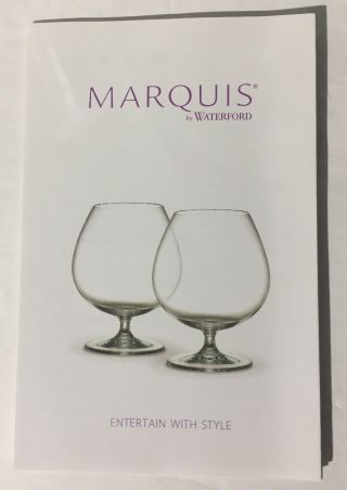 Marquis by Waterford Brady Wine Set of 4 Clear Chrystalline Wine Glasses 7