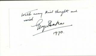George Baker Autographed Card 1970 Famed English Actor / Inspector Wexford D.  11