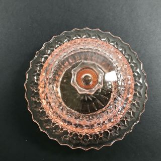 VTG RARE PINK DEPRESSION GLASS COMPOTE CANDY DISH & LID 2