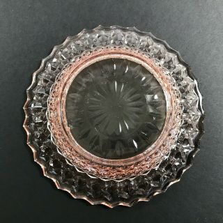VTG RARE PINK DEPRESSION GLASS COMPOTE CANDY DISH & LID 5