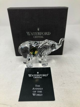 Waterford Crystal Baby Elephant Trunk Up Figurine 4 1/4 " W/ Box