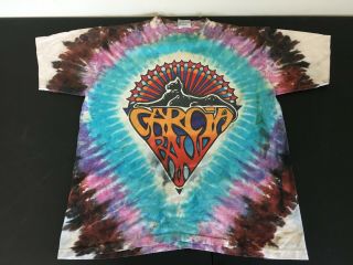 Vintage Liquid Blue Tie Dye Garcia Band 1991 Concert Tour Shirt Xl Grateful Dead