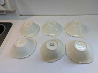 SET OF 6 BLUE RIDGE SOUTHERN POTTERIES PETAL POINT LUGGED CEREAL BOWLS 2