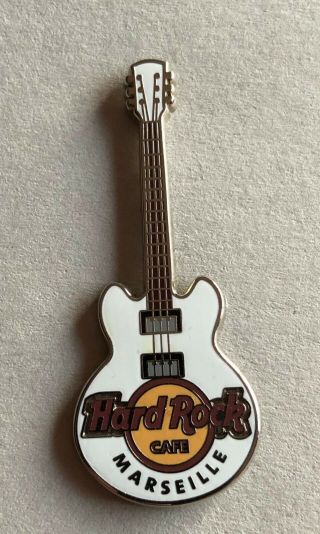 Hard Rock Cafe Marseille White Core Guitar Pin 3 Strings