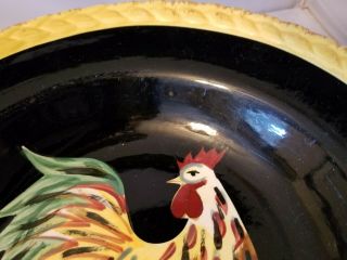Tabletops Unlimited Boulevard Hand Painted Bowls Rooster Large Soup Set of 4 5