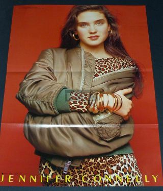 RIVER PHOENIX Shirtless/ JENNIFER CONNELLY 1987 Japan Pinup Poster 11.  6x16 vh/o 2