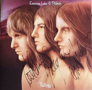 Emerson Lake & Palmer: Trilogy Cd Signed By Emerson,  Lake & Palmer