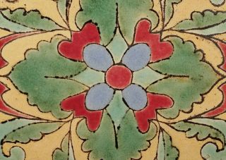 1930s VINTAGE SOUTHERN CALIFORNIA ART POTTERY TILE COLORFUL PATTERN 8 