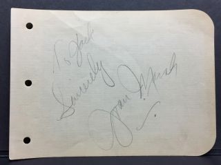 Joan Marsh Autograph Signed Vintage Album Page Actress Charlie Chan On Broadway