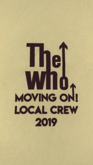 The Who Moving On Tour 2019 Xl Local Crew T - Shirt