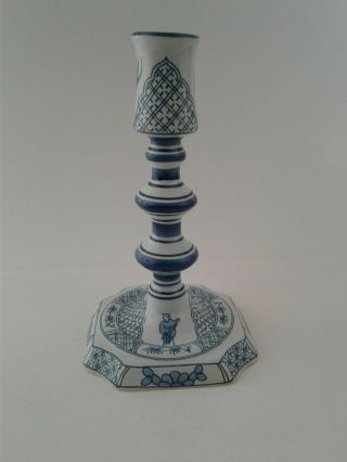 Colonial Williamsburg Delft Candlestick Made By Royal Goedewaagen In Holland