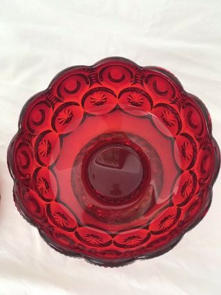 Moon And Stars Candy/ Compote Dish Ruby Red 3