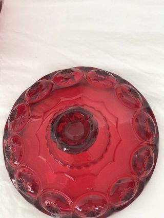 Moon And Stars Candy/ Compote Dish Ruby Red 4