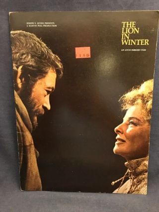 1968 The Lion In Winter Book Press Program Avco Katharine Hepburn Peter O 