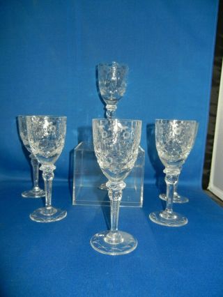 Rogaska Gallia Set Of 6 Liquor Stem Glasses 5 1/2 " Tall Cut Lead Crystal