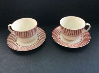 Ralph Laurent Wedgwood Homestead Tea Cup And Saucer Set Of 2