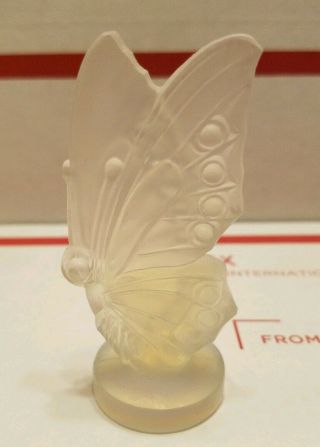 Sabino France Opalescent Art Glass Closed Wing Butterfly Figurine 2.  75 " Signed