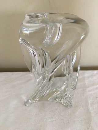 Saint - Louis Crystal Isabelle Swirl Twist Candleholder Modern Signed Etched