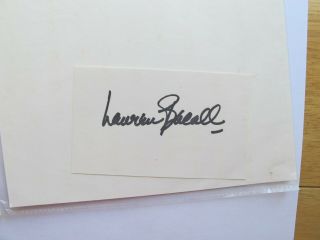 Lauren Bacall Signed Autograph 3x5 Index Card W/ Obtained In 1999