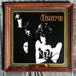 Vintage The Doors Jim Morrison Wood Framed Mirror