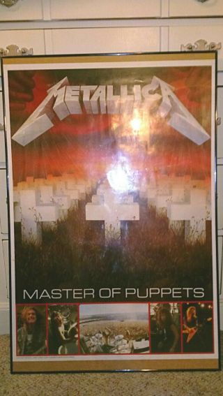 Vintage Metallica Master Of Puppets Poster 24 X 34 1986 Cond