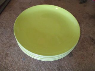 7 Poole England Mid Century Modern 1950s Lemon Yellow Dinner Plates