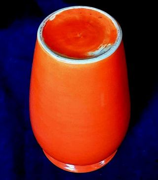 Bauer Pottery Fred Johnson Hand Thrown Oil Jar Vase Orange Glaze 4