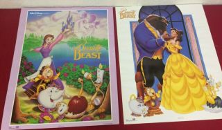 Two Vintage 1991 Beauty And The Beast Movie Posters 16”x20”
