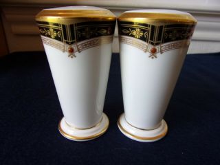 Noritake Gold & Sable Salt And Pepper Shakers