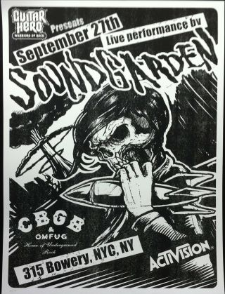 Soundgarden Guitar Hero Ltd Ed 2010 Screen Print Concert Poster Chris Cornell
