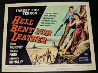 Audie Murphy In Hell Bent For Leather 1960 Western Title Lobby Card Vf