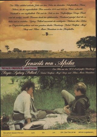 Meryl Streep - Robert Redford - Out Of Africa Rare East German Small Poster