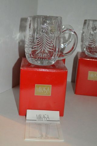 Mikasa Crystal Christmas Tree Sn 106 Holiday Mug Set Of 6 Made In Germany -