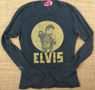 Vintage Elvis Presley T - Shirt Long Sleeve Made In Hong Kong Size Medium 70 