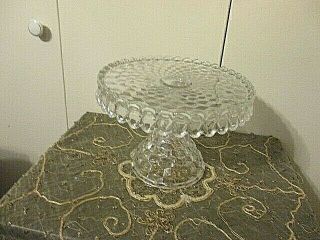 Vintage Fostoria American Round Cake Stand With Rum Well