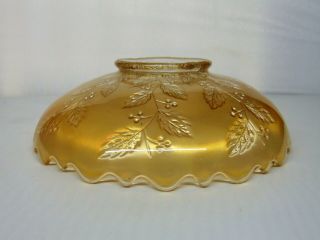 Fenton HOLLY Antique Carnival Glass Ruffled Bowl Iridescent Frosted White Yellow 7