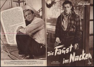 Elia Kazan - Marlon Brando - On The Waterfront Rare German Movie Program