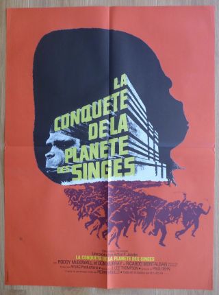 Conquest Of The Planet Of The Apes Sci - Fi French Movie Poster 