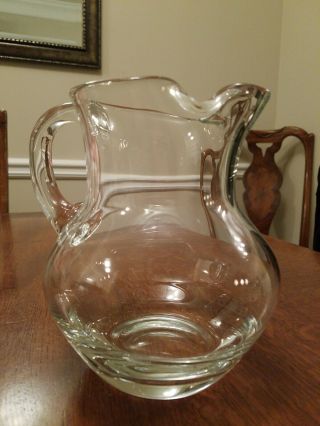 Tiffany & Co Crystal Glass Pitcher Carafe Signed 6 1/2 "