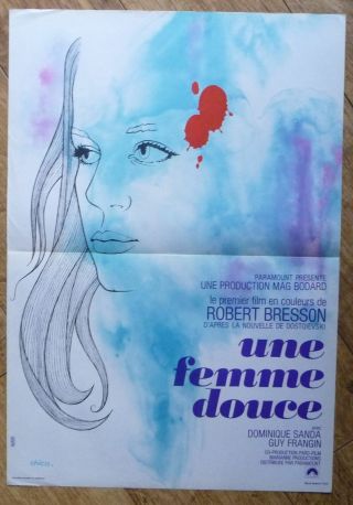 A Gentle Creature Robert Bresson Femme Douce French Movie Poster 