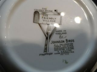 Friendly Village Johnson Bros 6 Square Soup or Cereal Bowls Made England 3