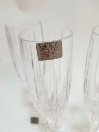 Set of 4 Mikasa Berkeley Stemmed Fluted Champagne Glasses 3