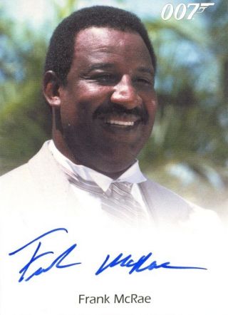 Frank Mcrae Signed Limited Edition Card - Licence To Kill