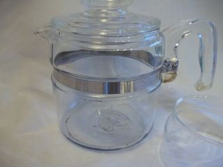 Vintage PYREX Flameware 7754 - B Clear Glass 4 Cup Percolator Coffee Pot Complete 2