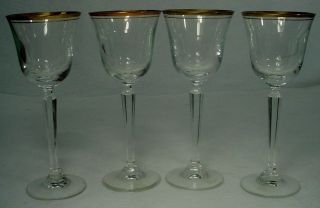 Mikasa Crystal Wheaton Ts101 Pattern Wine Goblet Or Glass 8 " Set Of Four (4)
